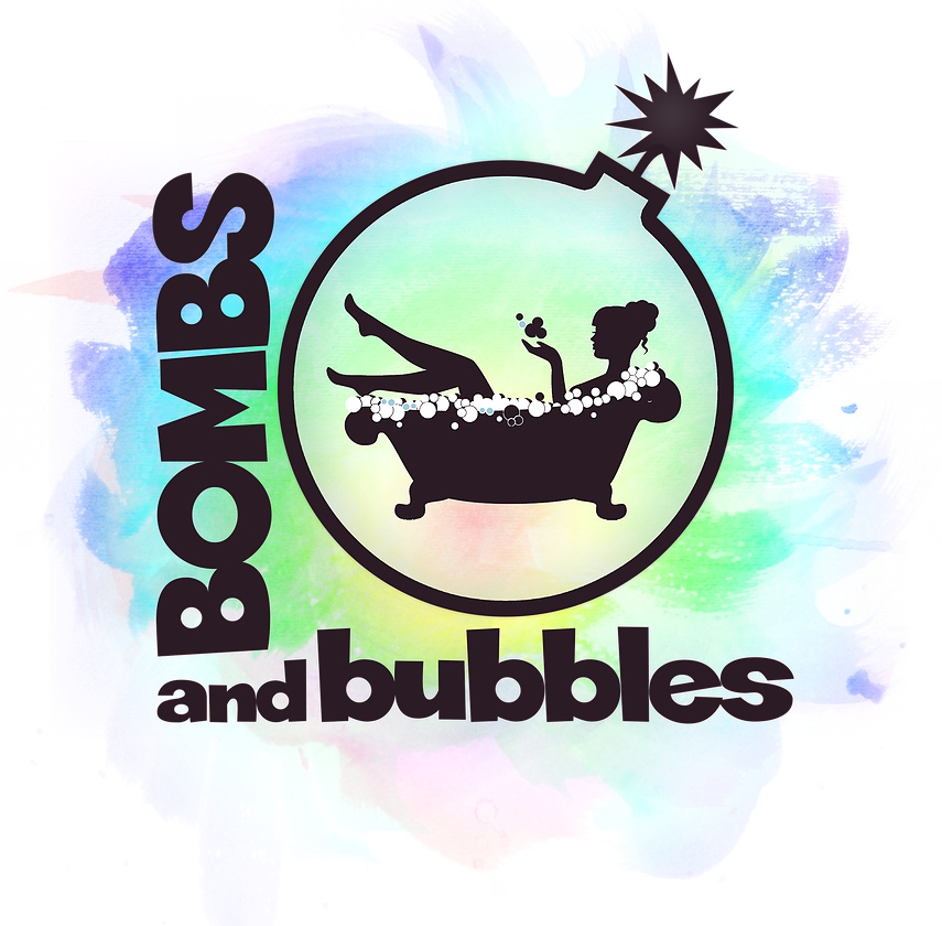 Bombs and Bubbles Watercolor Logo